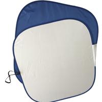 Pare-soleil pliable et portable pour pare-brise de voiture 150x70cm, double cercle, réflecteur de chaleur argenté avec impression de logo personnalisé