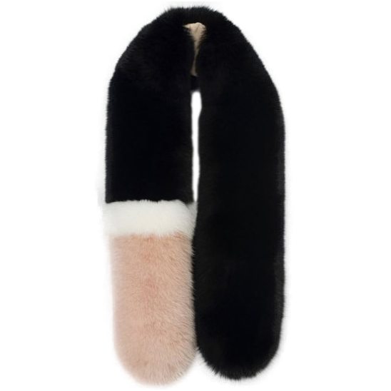 Modern pop women's Thick Warm Real Rabbit Fur Pom Poms Scarf