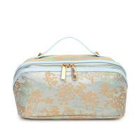 Nouvelle trousse de toilette élégante de style chinois brodée avec fermeture éclair, sac cosmétique portable pour femmes, grande capacité pour le rangement, livraison directe