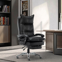 Chaise de bureau de direction ergonomique moderne avec repose-pieds, support lombaire, massage en cuir, extensible, vente en gros, chaise de gestionnaire saine