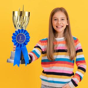 <span class=keywords><strong>Ruban</strong></span> <span class=keywords><strong>de</strong></span> récompense Rosette Satin 100% Polyester Écologique Lavable Participation Honorable Awards Badge 1ère 2ème 3ème Place Médailles - Product Image 6