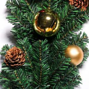 Nouvelle conception, vente chaude, couronne artificielle de luxe en PVC vert de 60 cm, décoration de maison pour les fêtes - Product Image 5