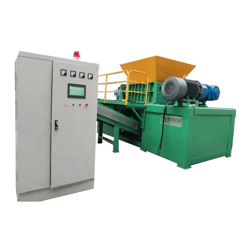 Mạnh mẽ đôi Trục kim loại Shredder Con lăn loại lớn phế liệu sắt Máy Nghiền để tái chế phế liệu xe/sắt/Nhôm