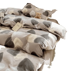 Bộ chăn ga gối đệm 4 món họa tiết cây dệt hiện đại thân thiện với môi trường 100% <span class=keywords><strong>cotton</strong></span>, dùng cho ký túc xá sinh viên, giường đơn/đôi - Product Image 5