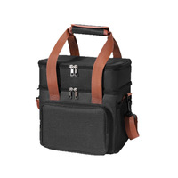 Sac de boîte à lunch isolé Portable à double couche de grande capacité Nouveau sac de glace de pique-nique à fermeture à glissière extérieure rehaussée