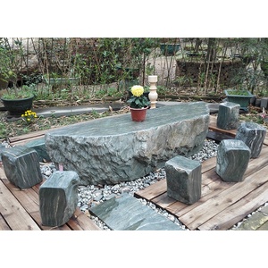Table et bancs en pierre <span class=keywords><strong>de</strong></span> <span class=keywords><strong>jade</strong></span> verte naturelle pour extérieur et <span class=keywords><strong>restaurant</strong></span> au design moderne personnalisé, ensemble <span class=keywords><strong>de</strong></span> tabourets à vendre - Product Image 3