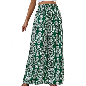 Pantalones Anchos Estampados de Cintura Alta para Mujer, Estilo Bohemio Informal, Inspirado en el Hip Hop, Venta al Por Mayor, Personalizados, OEM, Alta Calidad - Product Image 2