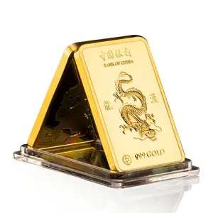 Banque de Chine barre d'or Yin-Yang Souvenir pièce plaquée or pièce commémorative cadeau de collection
