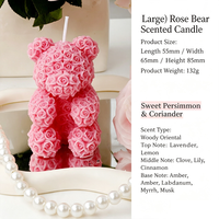 Lilin Aroma Bunga Mawar 3D dari Lilin Kedelai Alami, Lilin Figur Dekoratif, Hadiah untuk Hari Valentine, Pesta Bridal Shower