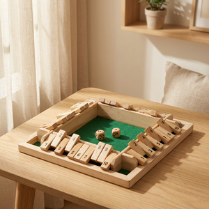 <span class=keywords><strong>Gioco</strong></span> da Tavolo in Legno Shut Box per 4 Giocatori, <span class=keywords><strong>Gioco</strong></span> Educativo di Matematica per Bambini 5-7 Anni, <span class=keywords><strong>Gioco</strong></span> Unisex per Feste - Product Image 3
