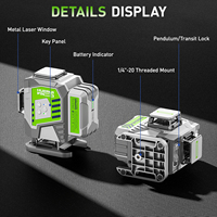 Huepar ZK03DG 3D Vert Laser Niveau Auto Nivellement 12 Lignes 360 Degrés Auto Intérieur Extérieur Carrelage Laser Outil