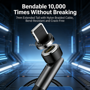 Cable de Carga Rápida Tipo C con Succión Magnética Giratoria de 3A, Núcleo de Cobre Puro, Revestimiento de PVC, Solución de Carga 3 en 1 para Teléfono - Product Image 5