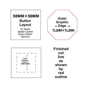 Machine pneumatique semi-automatique Yunqingtech pour la fabrication d'aimants de réfrigérateur/badges, PPX, pour 50*50mm (2*2 pouces) - Product Image 5