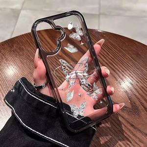 เคสฝาครอบโทรศัพท์มือถืออะคริลิคเนื้อแข็งพิมพ์ลายผีเสื้อสีเงินสำหรับ Samsung <span class=keywords><strong>Galaxy</strong></span> A55 A35 A25 A15 A24 A14 A05S A16 - Product Image 4