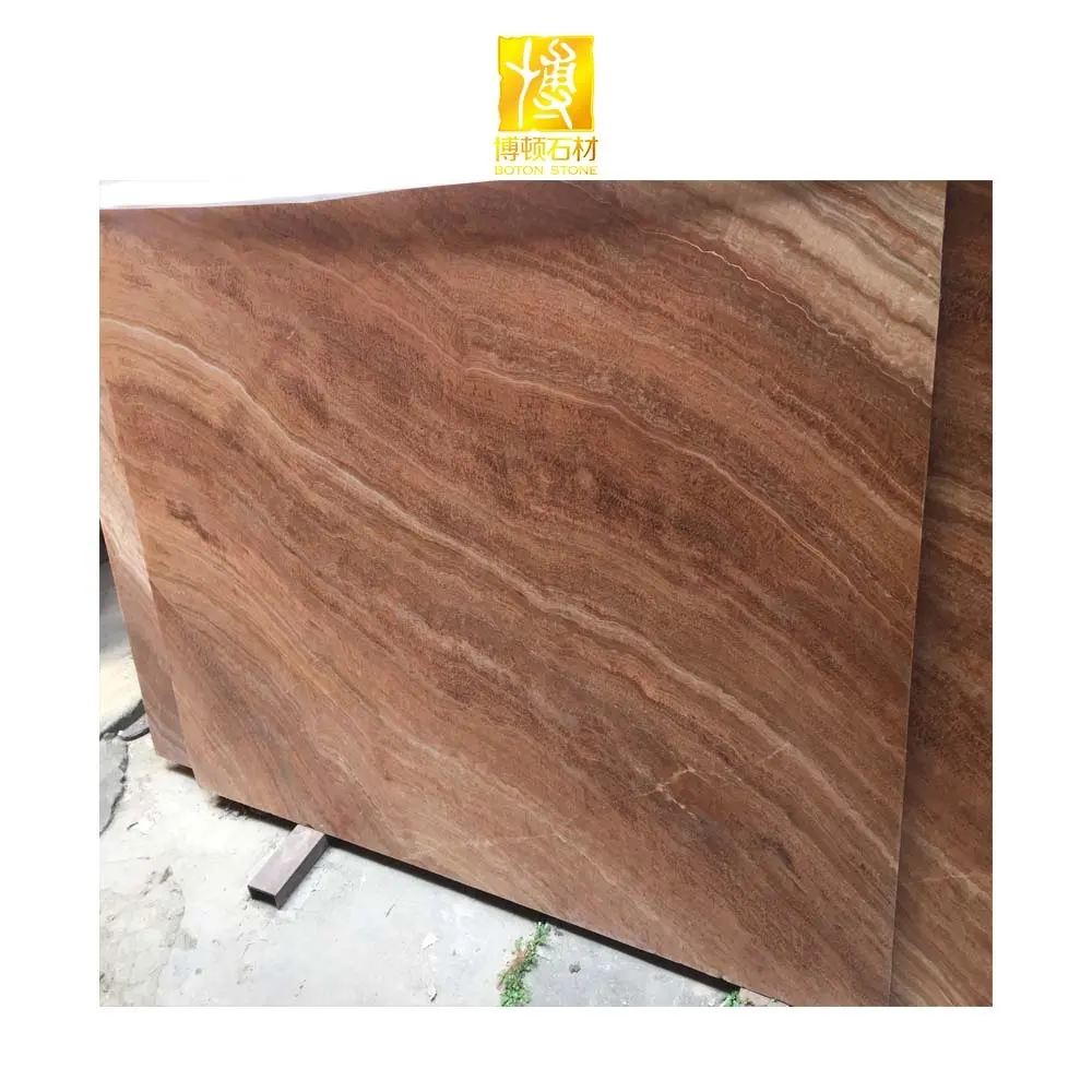 Natural Stone Polished Traditional Yellow Wood Color Marble Teak Wooden Marble Floor Tiles