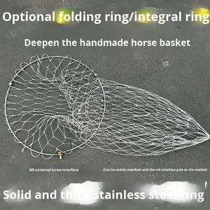Mạnh mẽ thép không gỉ rắn Net Đầu vòng có thể gập lại Horse Net Bag đối với cá cao cấp chất lượng lưới - Product Image 2