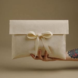 カスタムラベル包装コットンフラップ封筒ダスト下着コットンモスリン封筒バッグ - Product Image 2