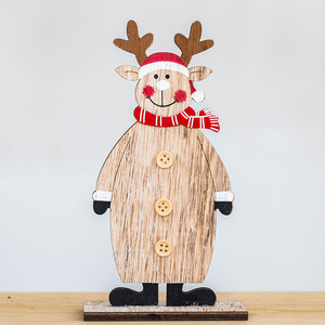 Ornements de table en bois avec Père Noël, bonhomme de neige et renne, décorations pour les comptoirs et les bureaux <span class=keywords><strong>des</strong></span> centres commerciaux - Product Image 3