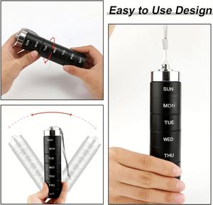 Metal Weekly Organizer Waterproof <b>Box</b> Stackable Aluminum Alloy Pill Holder Organize <b>Storage</b> for Travel <b>Camping</b> Custom - Product Image 3