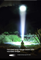 Phare LED portable puissant en alliage d'aluminium étanche IP65, super lumineux, à faisceau réglable, avec zoom et capteur de mouvement