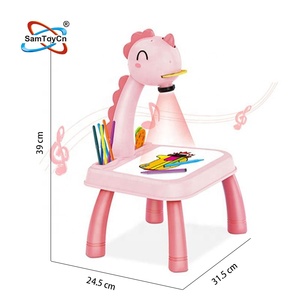 Samtoy Pink Children Educational Art <strong>Projector</strong> <strong>Paint</strong> Drawing Toys Kids <strong>Projector</strong> Drawing Table With LED - Product Image 4