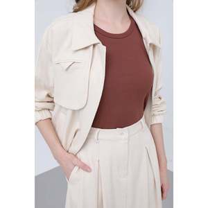 Ensemble jupe femme avec fermeture éclair discrète - 14315TKS - MARRON - Product Image 2