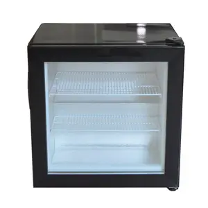 55L 220V Mini Congelatore Verticale Vetrina Frigorifero Piccolo Frigorifero Domestico di Vetro Commerciale Ice Cream Freezer