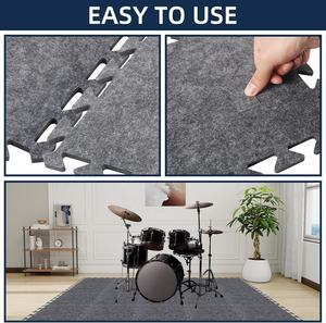 20 Pièces Tapis Acoustique Absorbant le Son en Feutre PET, Tapis de <span class=keywords><strong>Piano</strong></span>, Tapis de Batterie, Tapis de Sol Antidérapant Anti-Vibration à Emboîtement - Product Image 4