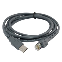 Pemindai kode batang fleksibel, 2m 3m 5m kabel USB ke RJ50 RJ45 CBA-U01-S07ZAR cocok untuk Simbol LS1203 LS4208 LS2208AP dll.