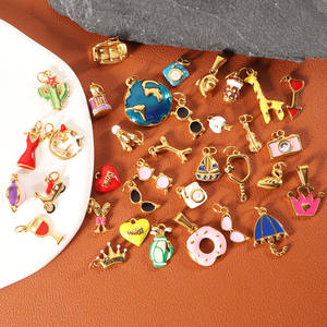 Charmes en émail coloré plaqués <span class=keywords><strong>or</strong></span> 18 carats PVD imperméables, pendentifs en acier inoxydable, fabrication de bijoux DIY pour femmes, bracelet, collier - Product Image 2