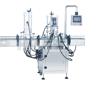 HZPK china automatic electric plastic glass metal bottle jar can screw cap press capping sealing packing machines price with PLC