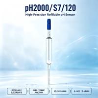 Électrode pH PH2000 120mm 0-14 pH 0-140°C, électrolyte liquide KCl rechargeable, surveillance en ligne, faible erreur alcaline, haute performance