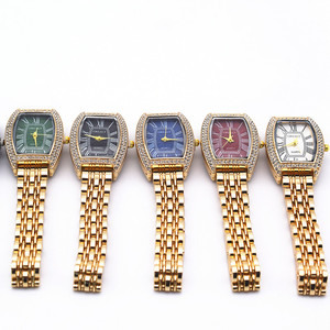 YuSa775 Rome Diamond Ladies Relojes de cuarzo Acero inoxidable Gold Women Watch - Product Image 6