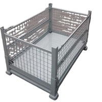 Cage de stockage de sécurité XZY pour entrepôt, cage en acier robuste, bac de stockage métallique avec couvercles