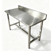 Plan de travail en acier inoxydable avec pare-chute arrière SUS 304, table de laboratoire robuste, poste d'opération médical, bureau d'emballage pour atelier d'usine