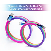 Superventas 2024 Usb C a C 60W Cargador Cable DE DATOS magnético Cable USB magnético Arco Iris Cable de carga rápida para iPhone 15 promax
