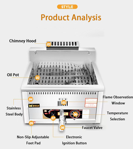 Freidora Industrial de Gas Comercial Marca GC, Alta Garantía de 6 Meses, Capacidad de Aceite de 12L+12L, Freidora Profunda Abierta para Pollo Frito al Estilo <span class=keywords><strong>Kentucky</strong></span> - Product Image 3
