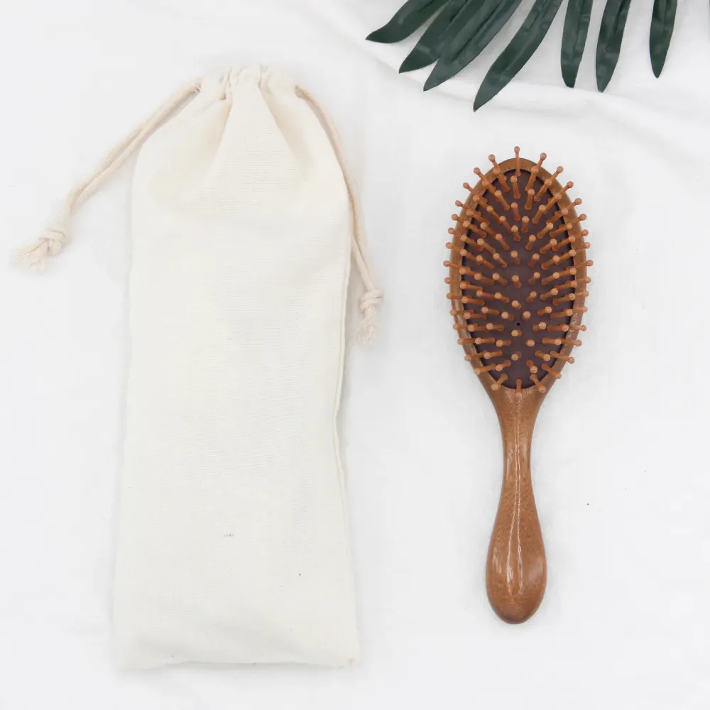 100% écologique traditionnel bambou en bois cheveux bouclés santé cheveux croissance démêlant cuir chevelu massage brosse à cheveux pour les femmes