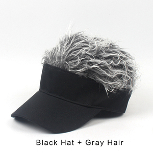 Casquette de golf avec toupet intégré, visière solaire, chapeau amusant pour hommes et femmes, perruque à cheveux pointus - Product Image 5