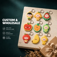 Grosir Gantungan Kunci PVC Buah Custom 9 Desain Kartun Lucu Pesona Enamel Lembut OEM ODM Pabrik Langsung Hadiah Promosi