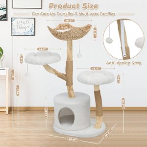 Árbol para Gatos Ecológico de Lujo, Estilo Simple, con Tronco Integrado para el Descanso y Plataforma de Salto con Juguete - Product Image 2