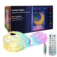 Lampe LED intelligente pour rideau, guirlande lumineuse colorée, lumières d'ambiance de Noël DIY, décoration de festival, lumières féériques pour les fêtes