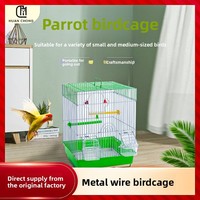 Cage à oiseaux en métal avec plateau en plastique, style classique, emballage en boîte - Grande cage d'élevage pour canaris, accessoires pour animaux de compagnie, vente en gros