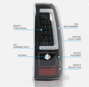 Feux arrière noir LED feux arrière pour 2003-<span class=keywords><strong>2006</strong></span> Chevy Silverado <span class=keywords><strong>GMC</strong></span> <span class=keywords><strong>Sierra</strong></span> 1500 2500HD 3500 ensemble de paires latérales gauche et droite - Product Image 3