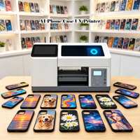 Impresora UV de Cama Plana A5 Económica para Carcasas de Teléfono, Compatible con IA, Impresión UV H5 en Línea