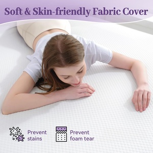 Surmatelas en mousse à mémoire de forme en gel haute densité ventilé pour soulager les maux de dos, avec housse amovible douce - Product Image 5