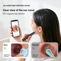 OEM ODM Endoscope portable sans fil 2,4 GHz avec caméra 5MP, têtes interchangeables, otoscope Bluetooth pour nettoyage d'oreilles