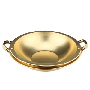 Factory wholesale supply hotel restaurant stainless steel hot pot brass hot pot utensils cheap and affordable