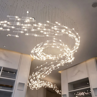 Lustre en cristal sur mesure, grand modèle, anti-éblouissement, à LED, pour hall d'hôtel, centre commercial, couloir
