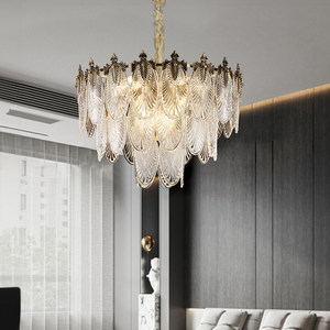 French Style Crystal Chandelier Round Gold <b>LED</b> <b>Light</b> 10-15M2 Living Room Bedroom Lighting - Product Image 2